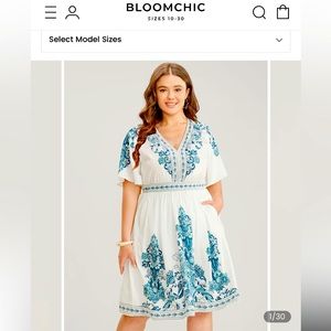 Bandana Print Ruffle Sleeve V Neck Pocket Dress